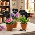 Estacas de madera con forma de corazón para flores, estacas decorativas con forma de corazón, 9 cm, juego de 6 | Floristik24.es