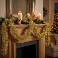 Glamorous Golden Tinsel Garland 270cm – Perfecta para decoraciones festivas y elegantes | Floristik24.es