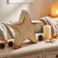 Estrella decorativa rústica de madera - aspecto de madera natural, 20x7 cm - decoración versátil de la habitación | Floristik24.es