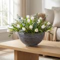 Cuenco decorativo redondo para plantas gris negro Ø40cm H19,5cm | Floristik24.es