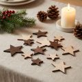 Estrellas navideñas decorativas marrón natural Ø3,5–5,5cm 48 piezas | Floristik24.es