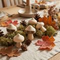 Mini setas decorativas de madera natural con corteza, Ø2cm, 36 piezas. | Floristik24.es