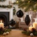 Mini bolas de árbol de Navidad cristal cebolla negro Ø3cm 9uds | Floristik24.es