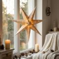 Estrella decorativa, papel, yute, natural, luces, Ø75cm, Navidad | Floristik24.es