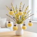 Adorno de conejito de Pascua para colgar, conejito esponjoso, amarillo, Ø7 cm, 6 piezas | Floristik24.es