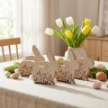 Conejitos de Pascua conejitos de madera sentados marrón natural 18,5×18cm 4 piezas | Floristik24.es