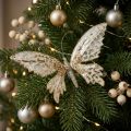 Mariposa para sujetar, decoración de árboles, Adviento, decoración de bodas, clip de decoración L16cm W13cm | Floristik24.es