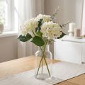 Hortensia, flor de seda, flor artificial para decoración de mesa blanco, verde L44cm | Floristik24.es