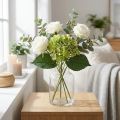Hortensia artificial, decoración floral, flor de seda verde L44cm | Floristik24.es
