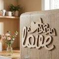 Corazones "Love" decoración de madera natural con imán rótulo decorativo 20,5/25cm 6 piezas | Floristik24.es