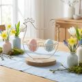 Decoración de mesa de pollo Deco Soporte de huevo de Pascua metal 16x8.5x20cm | Floristik24.es