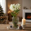 Rosa de Navidad artificial, rosa de nieve, decoración, flores de seda, 36 cm | Floristik24.es