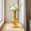 Mini florero florero de vidrio amarillo florero de vidrio Ø8cm H16.5cm | Floristik24.es
