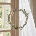 Decoración de ventanas, corona de puerta, corona de flores shabby chic, metal, blanco, Ø16,5 cm | Floristik24.es