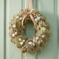 Corona de heno, corona para puerta, Ø25cm, decoración natural de Pascua | Floristik24.es