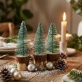 Adorno navideño árbol de navidad nevado 10cm 8pcs | Floristik24.es