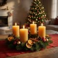 Velas de pilar de color sólido, color miel, Ø60×80 mm, juego de 4 - Decoración de corona de Adviento, cera | Floristik24.es