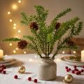 Rama de abeto artificial con piñas naturales, decoración navideña de yute, 28 cm, juego de 4 piezas | Floristik24.es