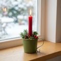 Portavelas cónico copa vintage decorativo metal verde Ø11cm H11cm | Floristik24.es