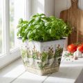 Maceta para hierbas, jardinera con motivo, jardinera H13cm W13,5cm | Floristik24.es
