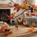 Bellota para decoración colgante otoño natural/marrón 5,3x3,5cm 12 piezas | Floristik24.es