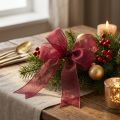 Cinta de organza para regalo con orillo burdeos 50m | Floristik24.es