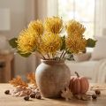 Alfiletero artificial de Protea Leucospermum amarillo 30cm 6 uds | Floristik24.es