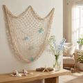 Red de pesca marítima, red decorativa con conchas 100×120cm | Floristik24.es