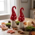 Hongos decorativos de cerámica rojo blanco Ø5cm H15.5cm 2pcs | Floristik24.es