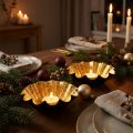 Portavelas de Navidad, decoración navideña, molde para hornear negro dorado, Ø12 cm, 2 unidades | Floristik24.es