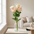 Flores artificiales Eustoma Lisianthus rosa crema 52cm 5uds | Floristik24.es