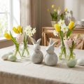 Figuras decorativas de conejitos de Pascua conejos con patrón de puntos 13cm 2ud | Floristik24.es