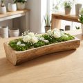 Decoración de madera con hueco, cuenco decorativo, madera, 40×13–16cm×6,5cm | Floristik24.es