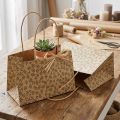 Bolsa de regalo de papel con hojas marrones naturales 20×10×10cm 6 uds | Floristik24.es