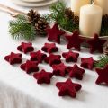 Adornos navideños, estrellas, flocados color burdeos, decoración de mesa, 4-5 cm, 40 piezas | Floristik24.es