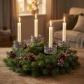 Candelabro plata antigua Ø7cm H12cm 4uds | Floristik24.es