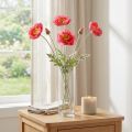 Amapolas artificiales rosas flores artificiales Ø6–7cm L78cm 3 uds | Floristik24.es