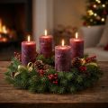 Velas color liso burdeos 60x80mm 4uds | Floristik24.es