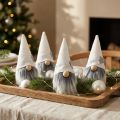 Duendes navideños con barba blanco, gris 12cm 4 piezas | Floristik24.es