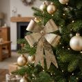 Lazo para colgar, adornos para árboles de Navidad, adornos de metal dorado, aspecto antiguo Al 23 cm An 16 cm | Floristik24.es