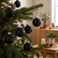 Mini bolas navideñas de cristal negro brillo/mate Ø2,5cm 22 uds | Floristik24.es
