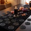 Decoraciones de calabazas de Halloween, 4 cm, negras, con purpurina, 72 piezas | Floristik24.es