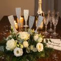 Decoración de Nochevieja copa de champán tapones de flores plateados 9cm 18 piezas | Floristik24.es