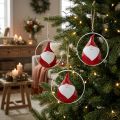 Adorno navideño gnomo Papá Noel metal Ø16cm 3pcs | Floristik24.es
