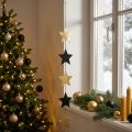Adorno navideño estrella colgante oro negro 5 estrellas 78cm | Floristik24.es