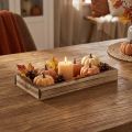 Bandeja de madera flameada, bandeja decorativa, decoración de mesa rústica, 20×10×3cm | Floristik24.es