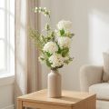 Ramo de flores artificiales: arbusto de bolas de nieve, cardo silvestre, helecho, 65 cm - decoración, aspecto natural, fácil cuidado | Floristik24.es
