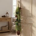Decoración navideña colgante de piñas de pino y eucalipto L60cm estilo casa de campo escandinava | Floristik24.es