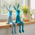 Conejito decorativo de Pascua, bonito adorno para repisa de ventana, 36 cm, 2 unidades | Floristik24.es