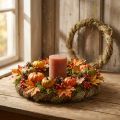 Corona de vid natural decorativa de 29 cm de diámetro (juego de 2 piezas): corona para puerta o mesa, primavera, verano y otoño. | Floristik24.es